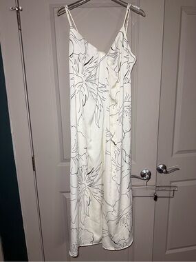 Banana Republic Slip Dress with Black Floral Outline